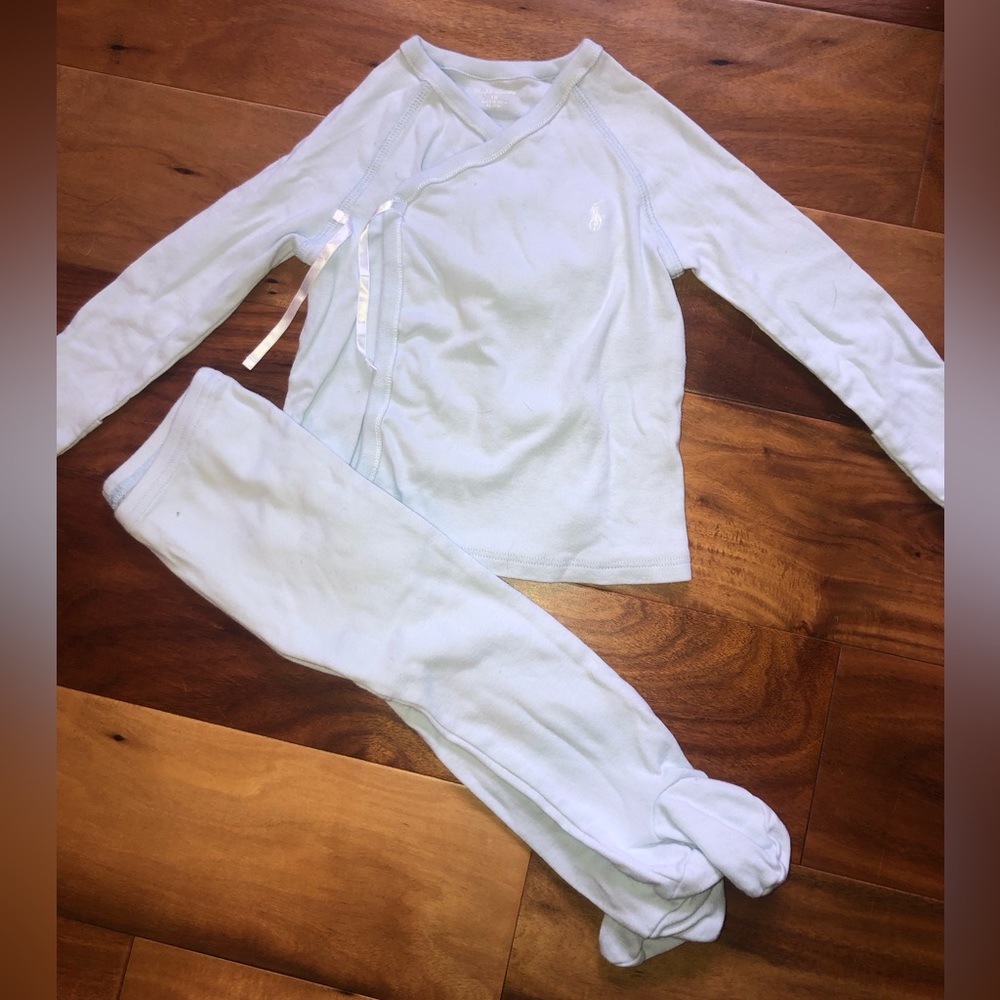 Two-piece Infant Ralph Lauren Pajamas, Light Blue